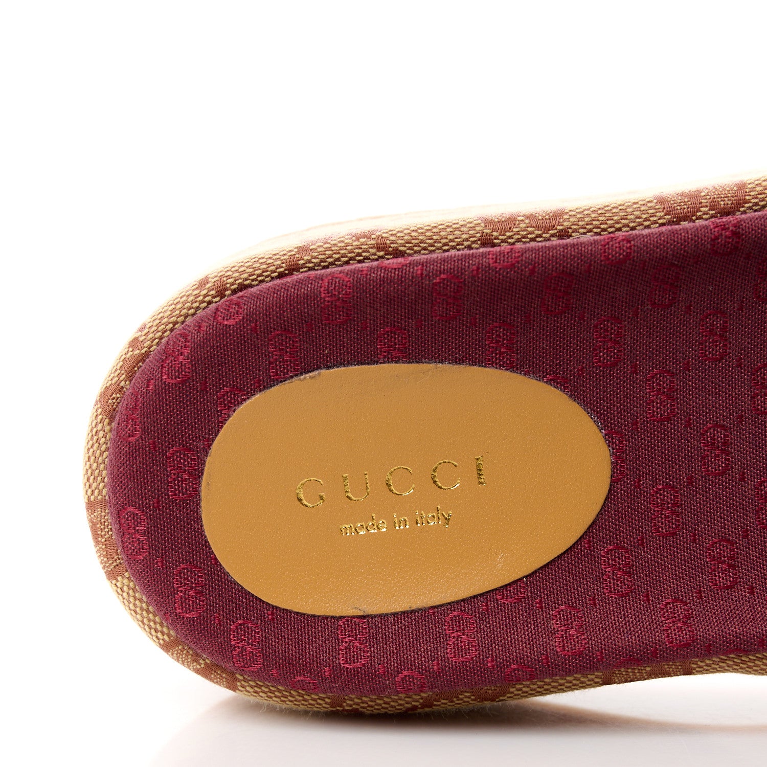 Gucci Canvas GG Monogram Angelina Platform Slide Sandals 37 Beige Ruggine 8 of 9