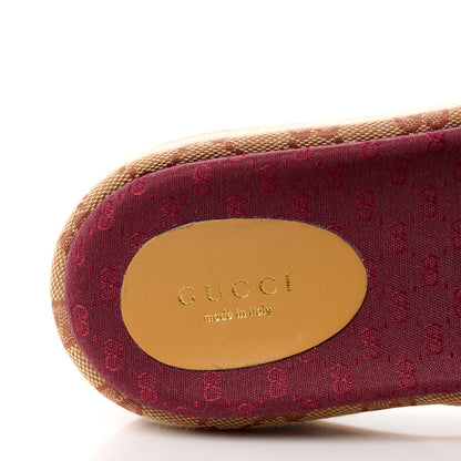 Gucci Canvas GG Monogram Angelina Platform Slide Sandals 37 Beige Ruggine 8 of 9