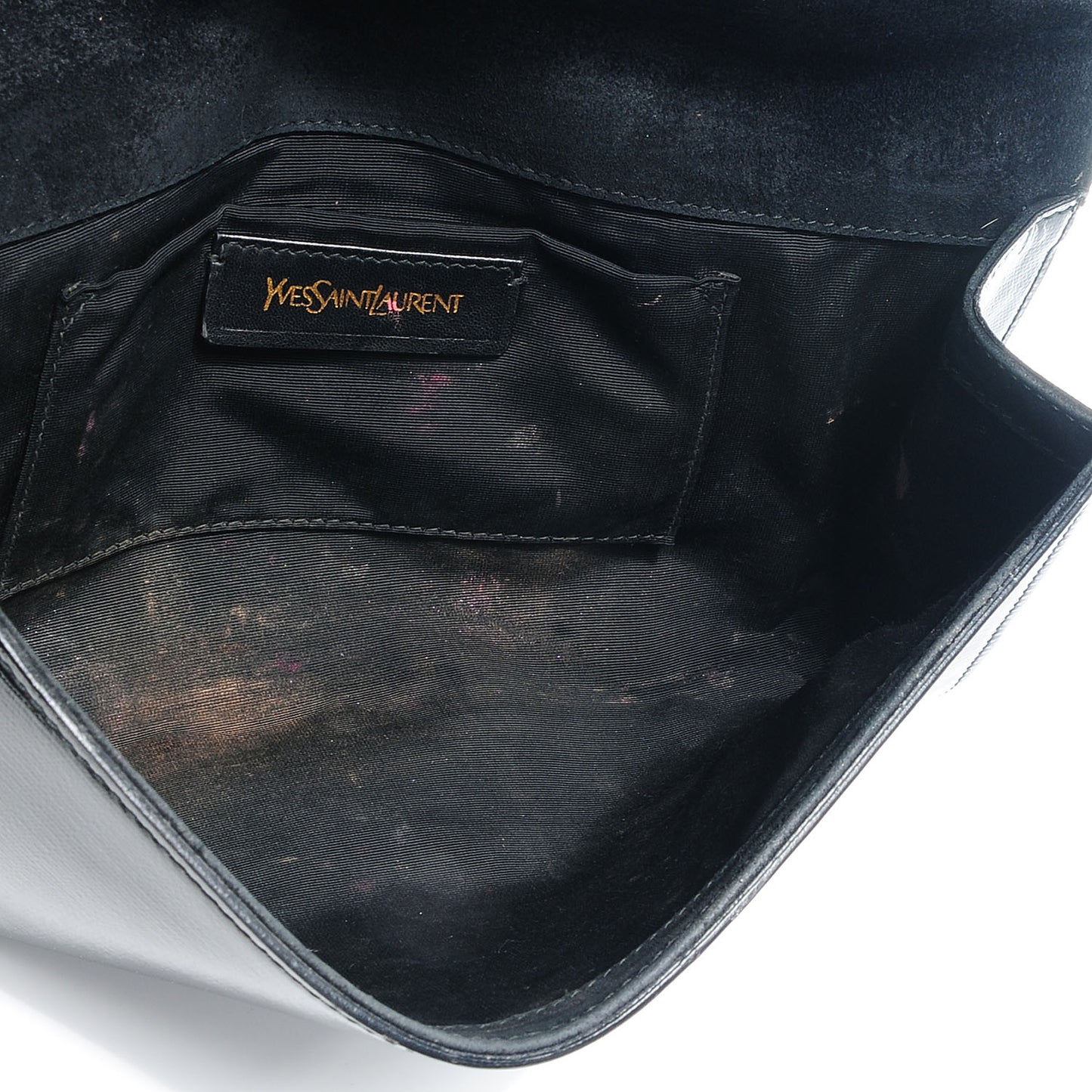 Textured Patent Leather ChYc Clutch Black