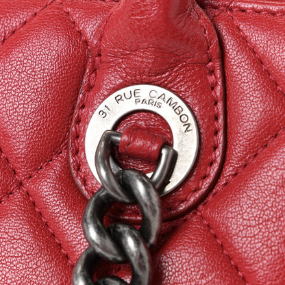 Chanel Shiny Sheepskin Quilted Medium Shopping Tote Red 16 of 17