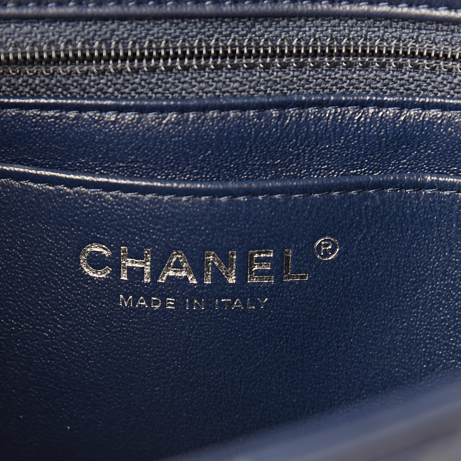 Chanel Lambskin Quilted Mini Rectangular Flap Dark Blue 6 of 12