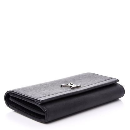 Louis Vuitton Calfskin Lockme II Wallet Black 3 of 9