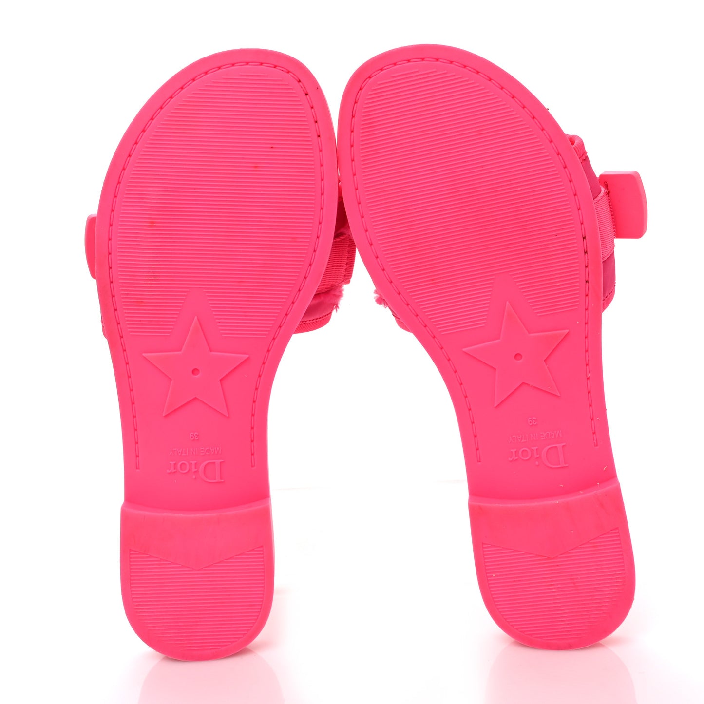 Technical Stretch Fabric Camouflage Dio(r)evolution Slide Sandals 39 Fuchsia Fluo