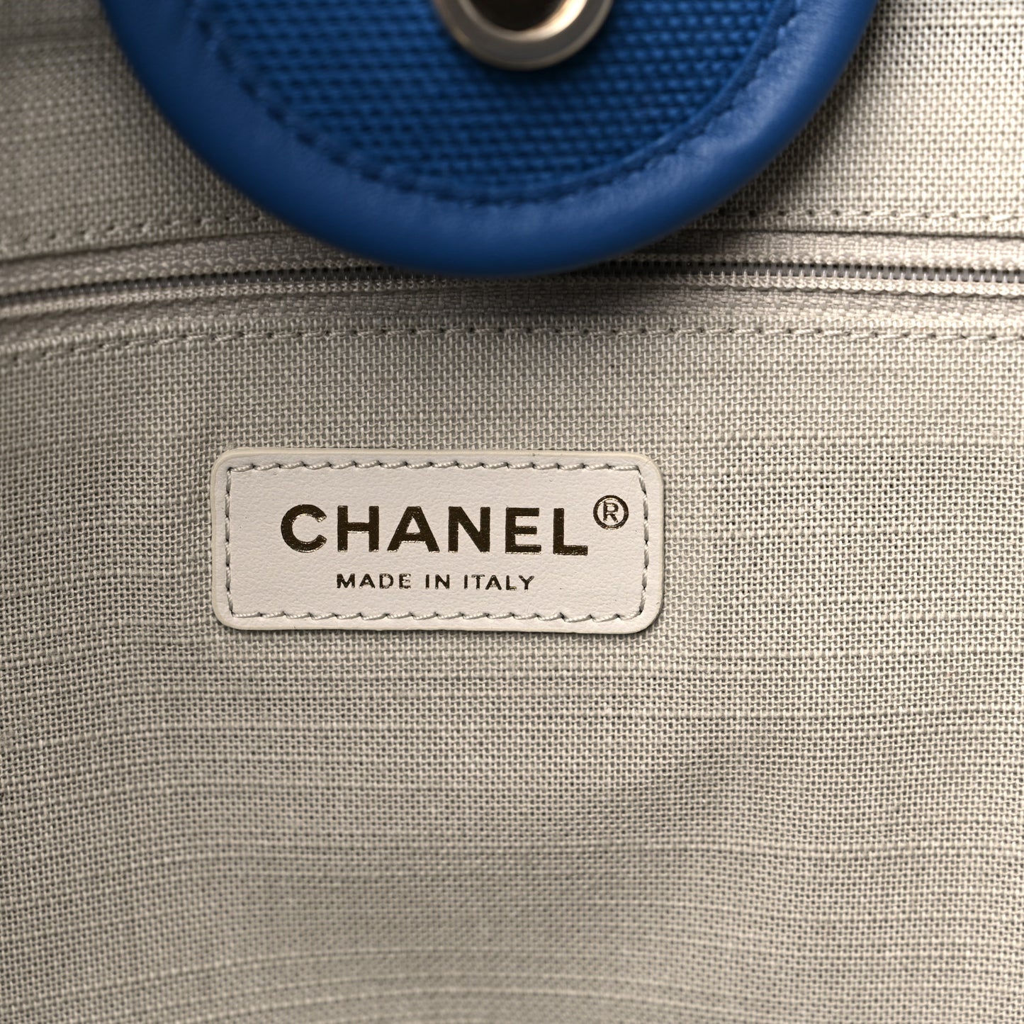 Cotton Medium Deauville Tote Blue White