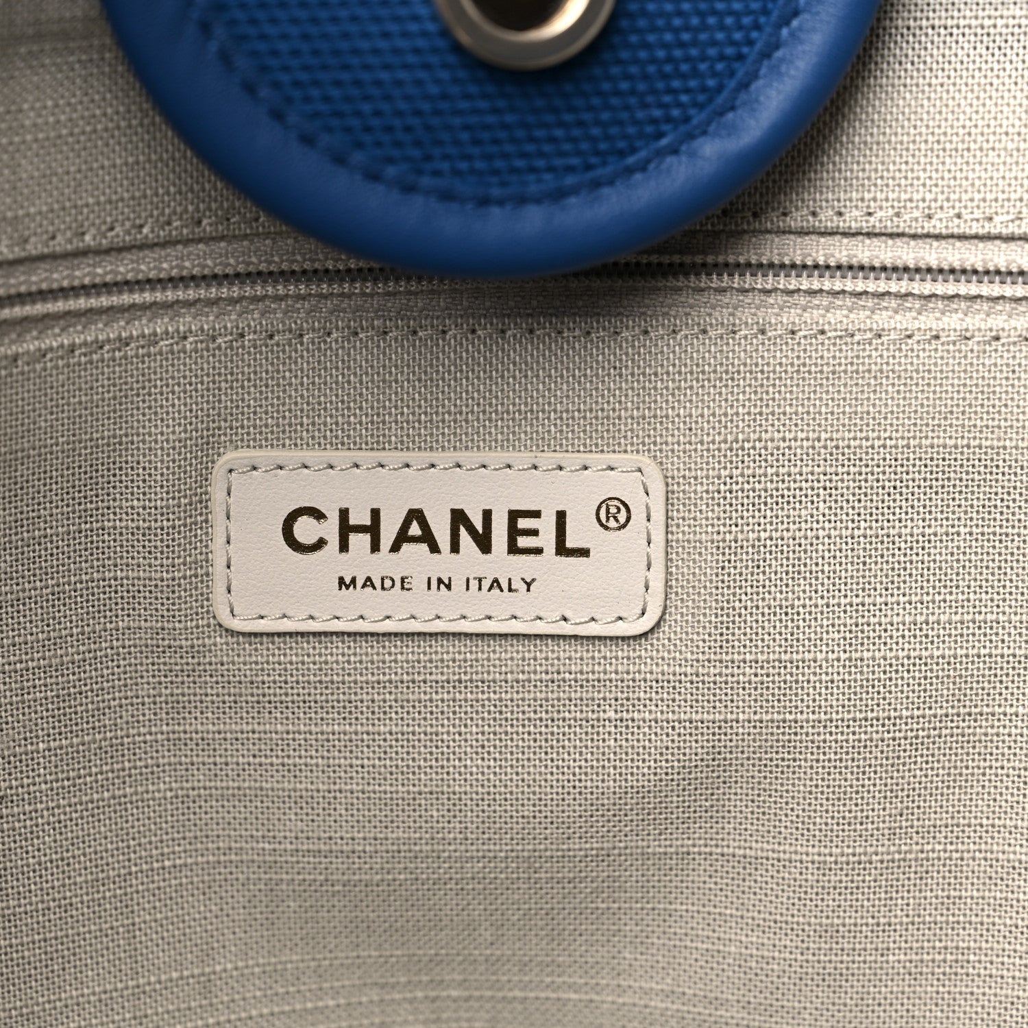 Chanel Cotton Medium Deauville Tote Blue White 6 of 12