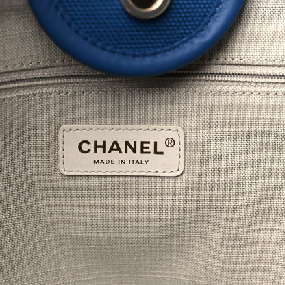 Chanel Cotton Medium Deauville Tote Blue White 6 of 12