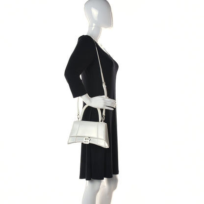 Balenciaga Shiny Box Calfskin Tonal B Small Hourglass Top Handle Bag White 2 of 10