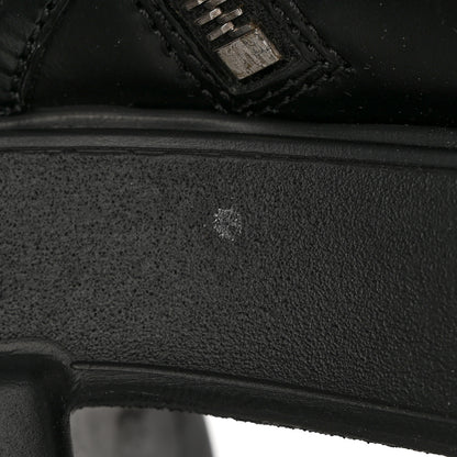 Prada Spazzolato Rois Re-Nylon Metal Triangle Logo Monolith Pouch Pocket 55mm Tall Combat Boots 39 Black 8 of 11