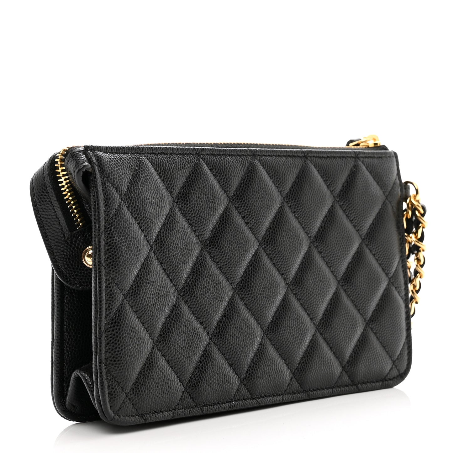 Caviar Quilted Polly Pocket Pouch Black