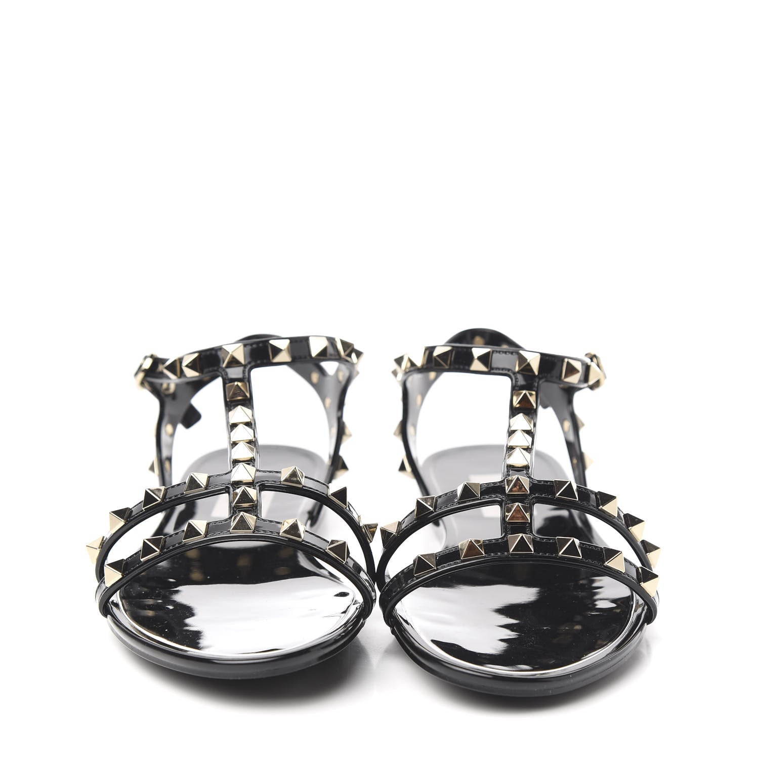 Valentino Garavani PVC Jelly Rockstud Caged Sandals 39 Black 2 of 8