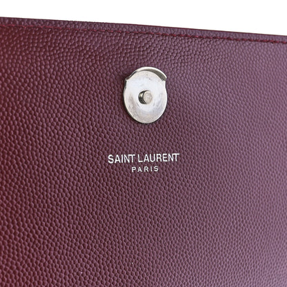 Saint Laurent Grain De Poudre Medium Monogram Kate Satchel Dark Red 8 of 12