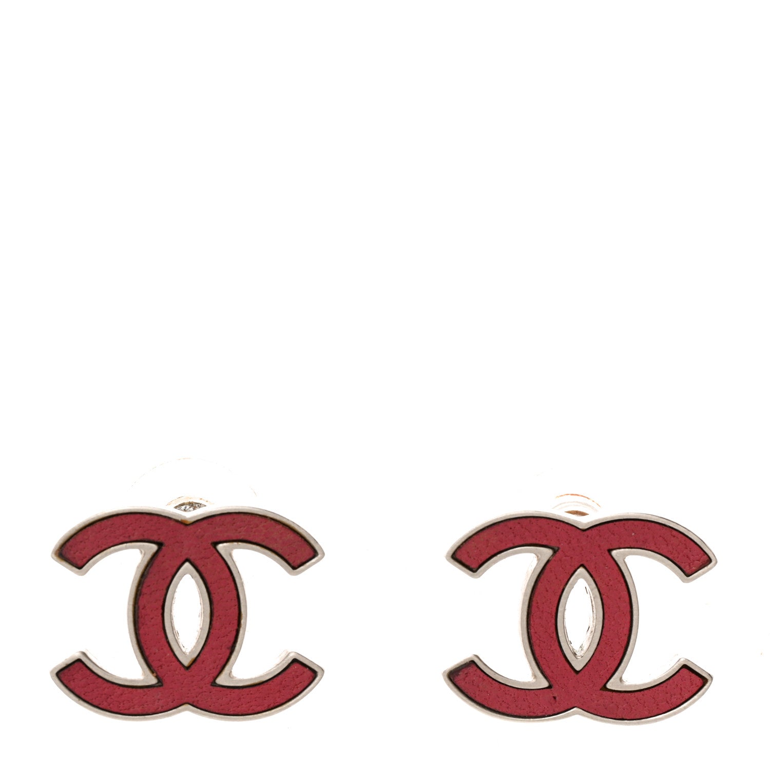 Chanel Lambskin CC Earrings Pink 1 of 4