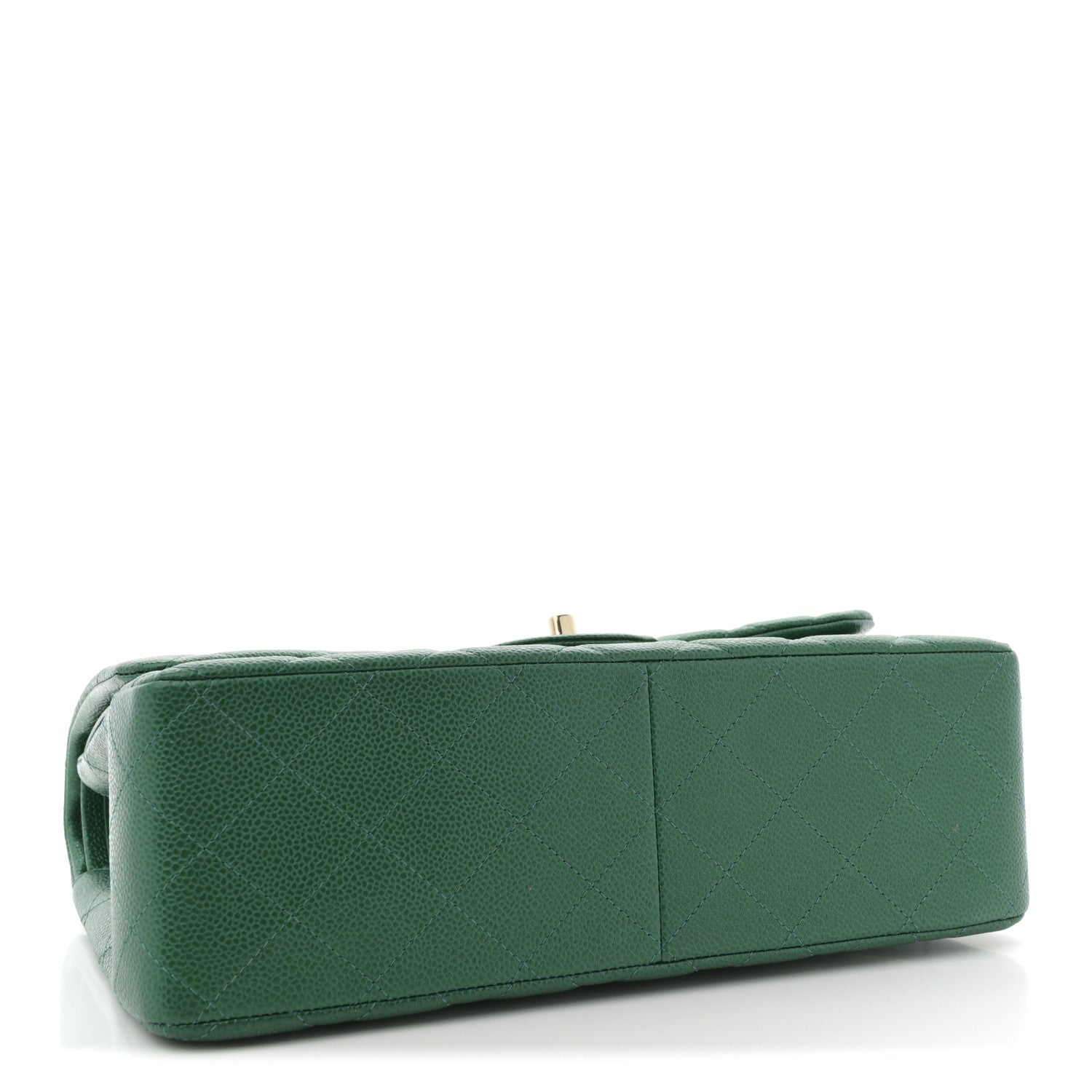 Chanel Metallic Caviar Quilted Jumbo Double Flap Green 4 of 11