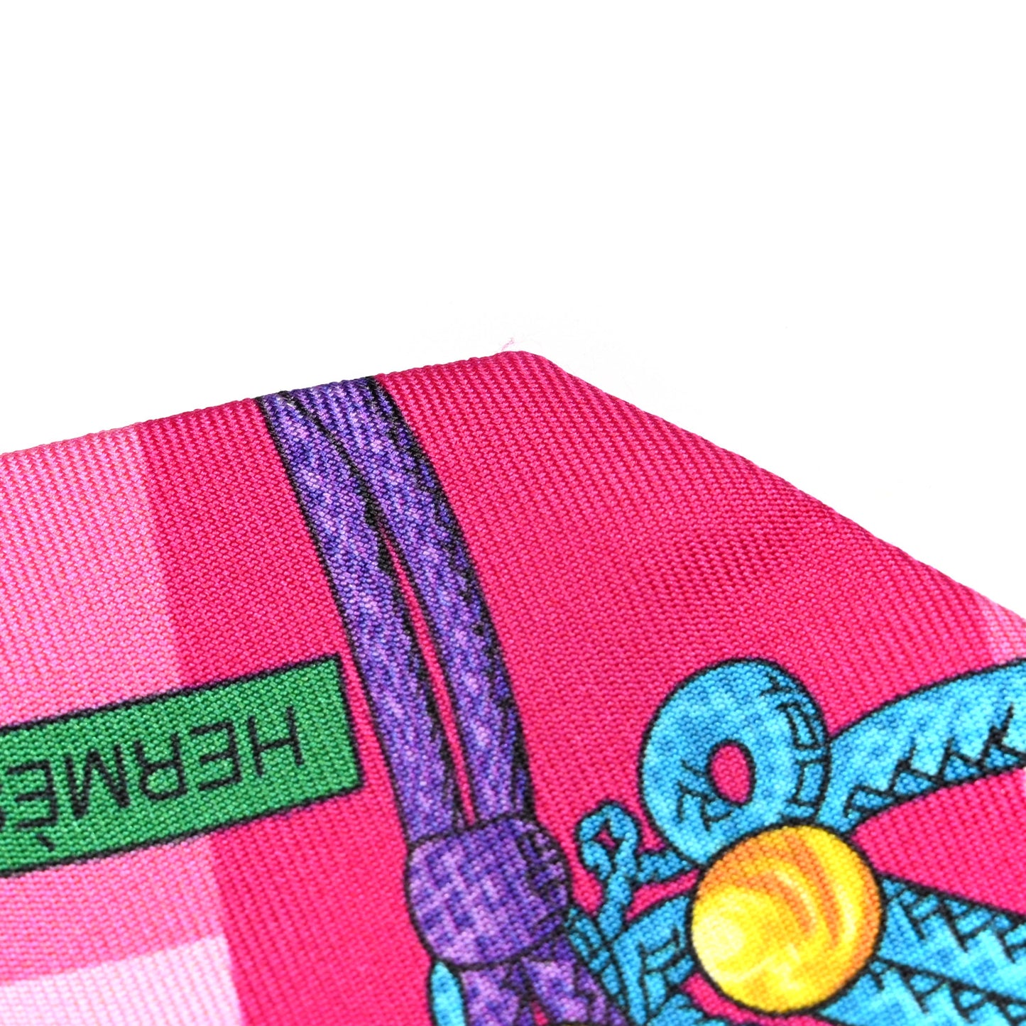 Silk Brandebourgs Twilly Fuchsia Turquoise