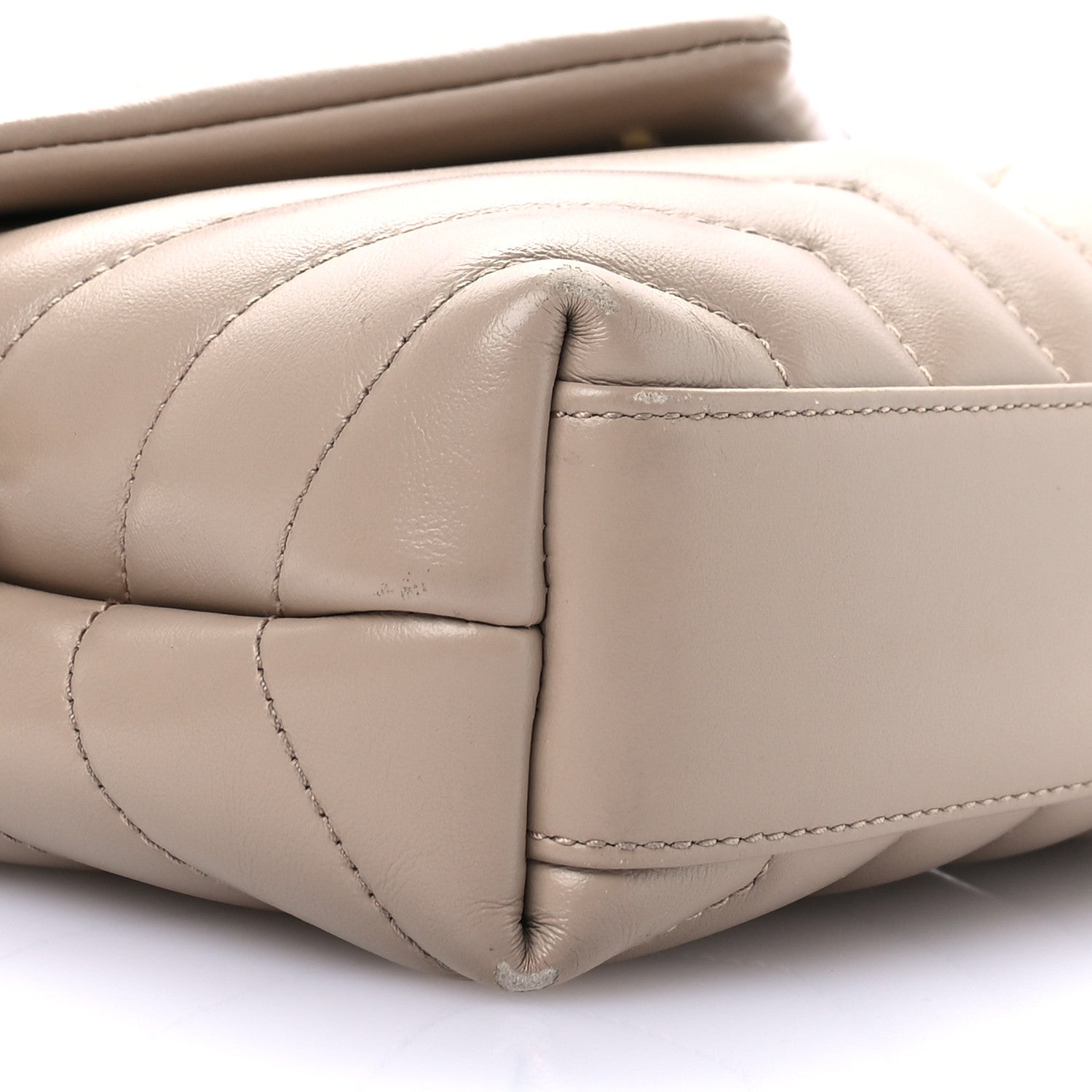 Saint Laurent Calfskin Y Quilted Monogram Toy Loulou Crossbody Bag Taupe 9 of 15