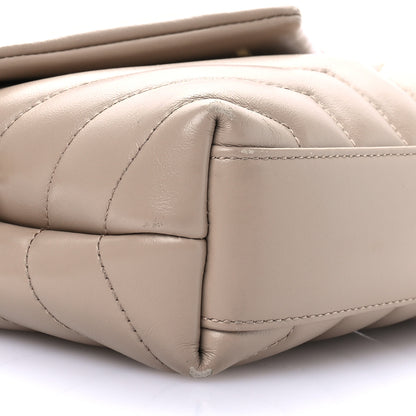 Saint Laurent Calfskin Y Quilted Monogram Toy Loulou Crossbody Bag Taupe 9 of 15