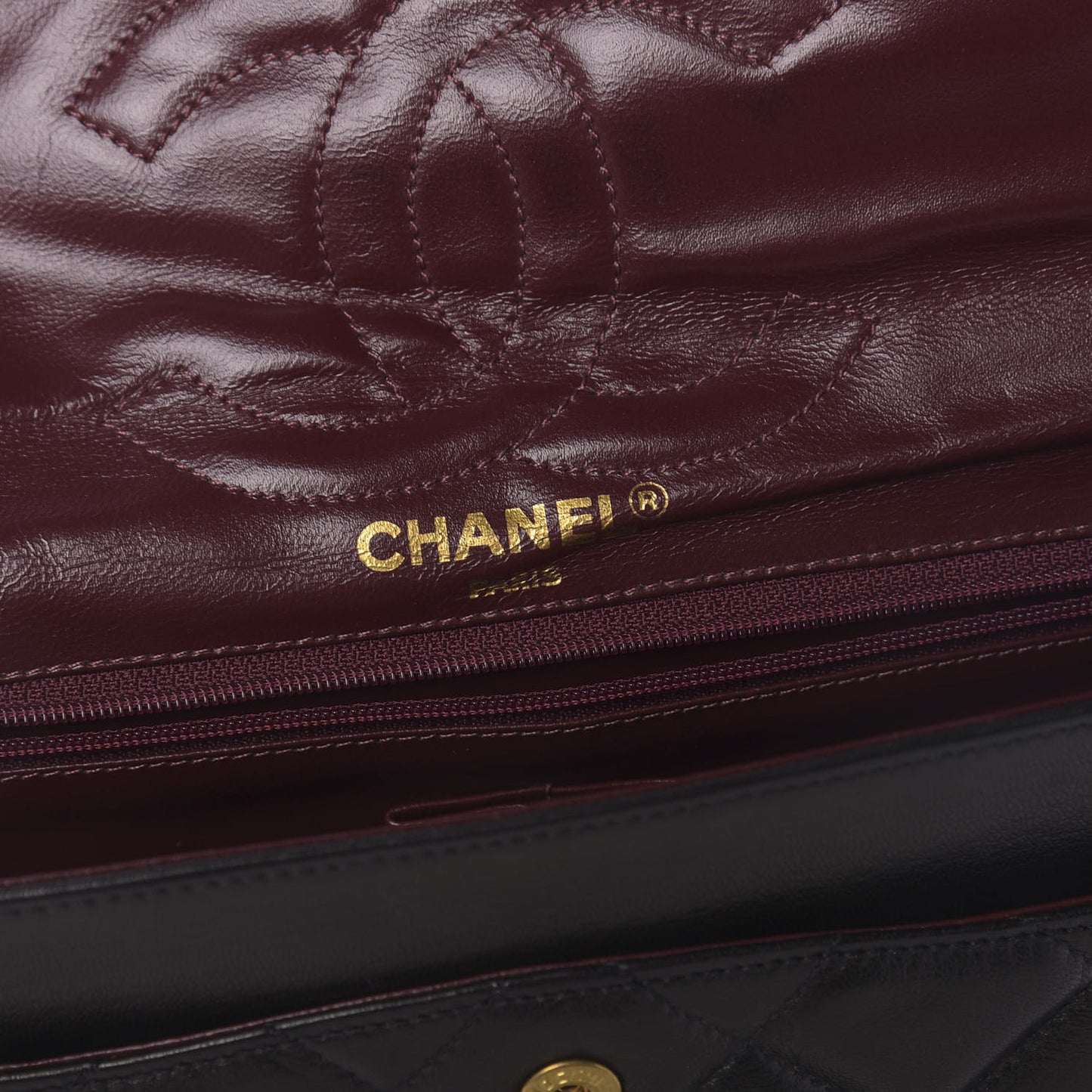 Lambskin Quilted Medium Double Flap Black