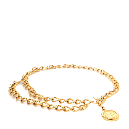 Chanel Metal Chain CC Medallion Belt Gold 1 of 7