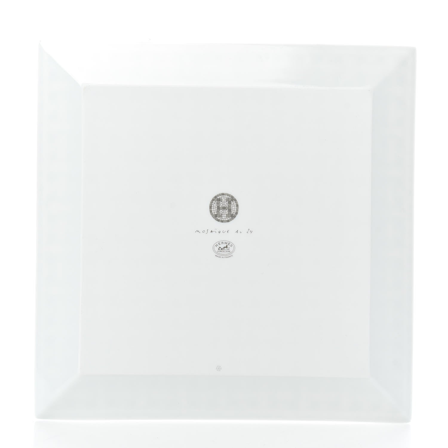 Hermes Porcelain Mosaique au 24 Square Plate Platinum 3 of 6
