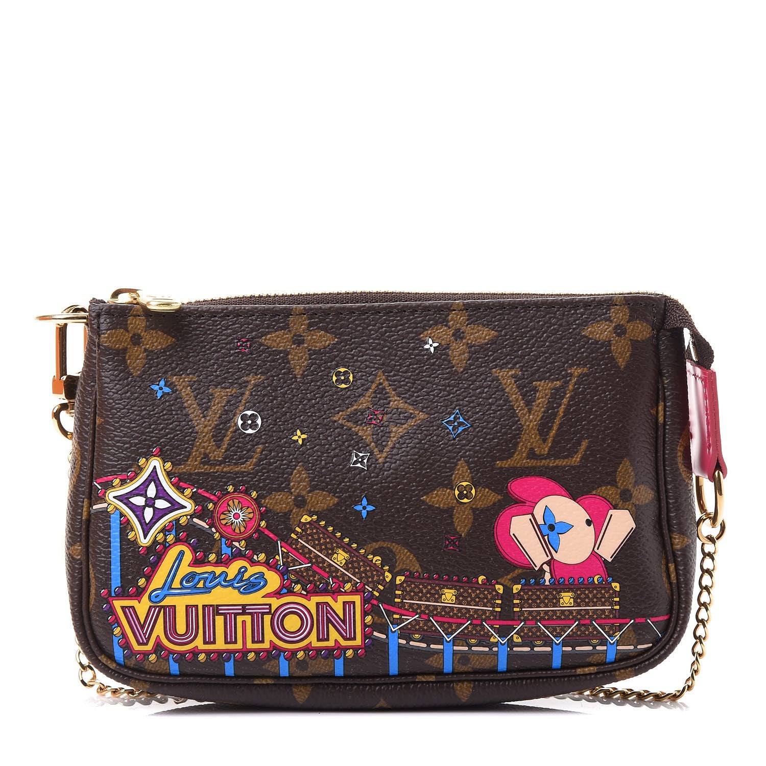Louis Vuitton Monogram 2020 Christmas Animation Roller Coaster Mini Pochette Accessories Pivoine 1 of 12