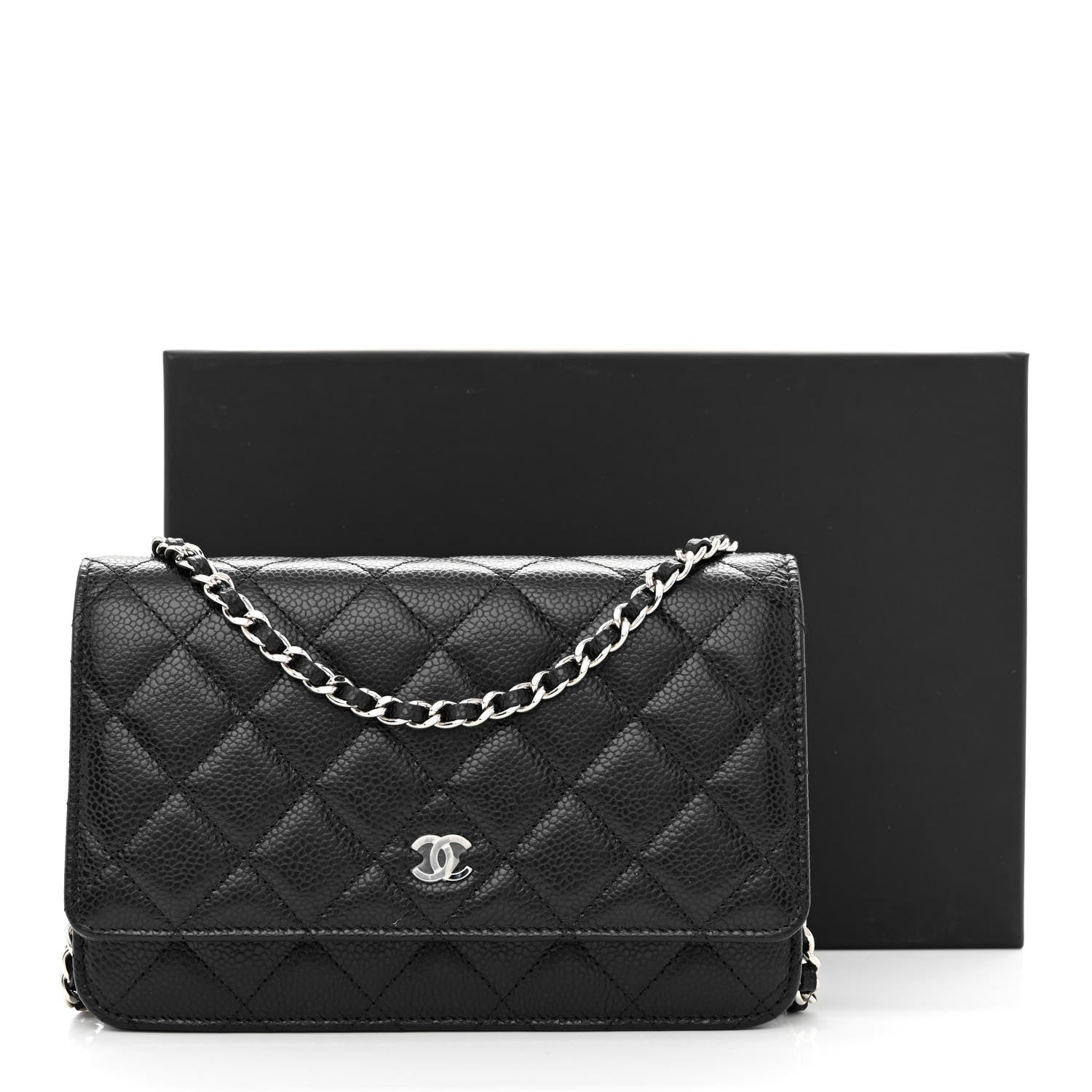 Chanel Caviar Quilted Wallet On Chain WOC Black 12 of 12