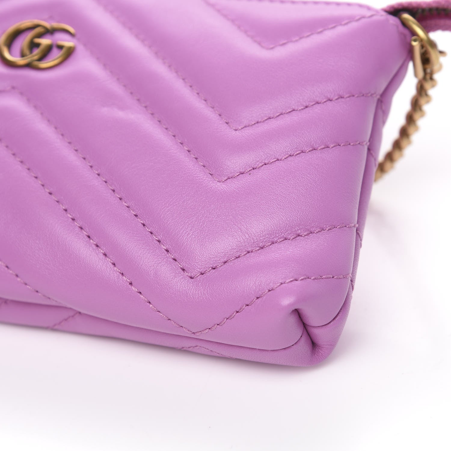 Gucci Calfskin Matelasse Mini GG Marmont Chain Bag Candy Mousse 8 of 8