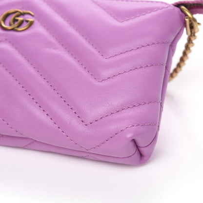 Gucci Calfskin Matelasse Mini GG Marmont Chain Bag Candy Mousse 8 of 8