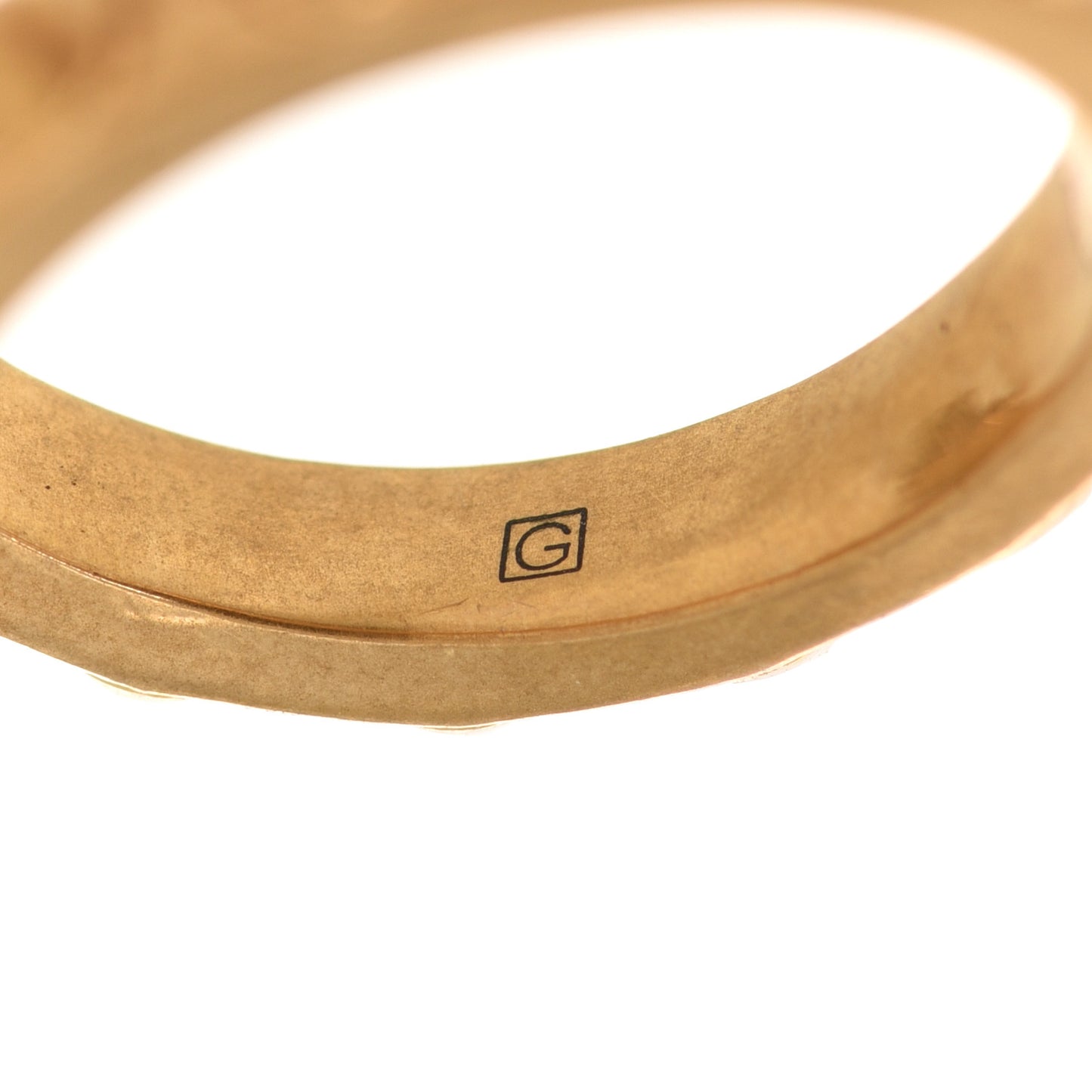 Metal Pearl Studded Ring S Aged Gold
