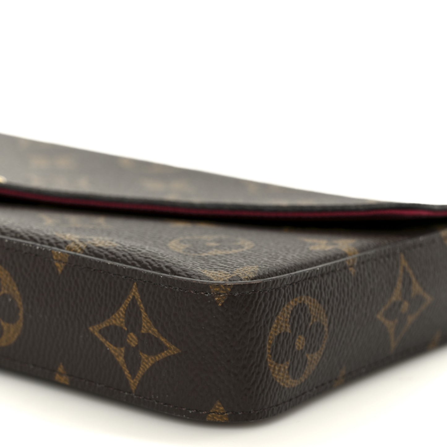 Monogram Pochette Felicie Chain Wallet Fuchsia