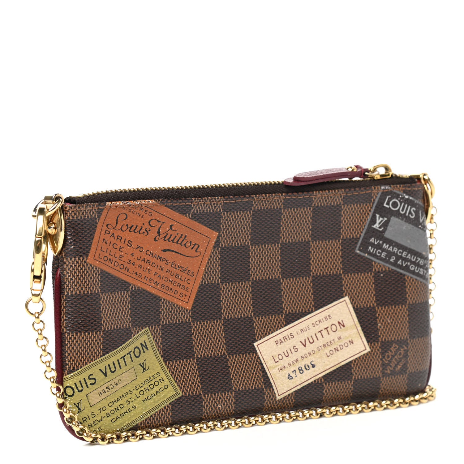 Louis Vuitton Damier Ebene Trunks Labels Pochette Milla MM 3 of 13