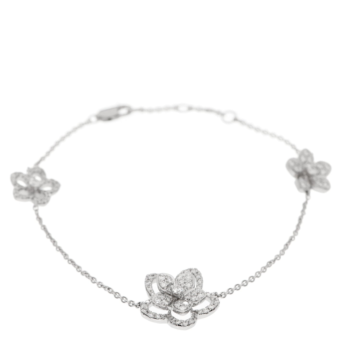 18K White Gold Diamond Wild Flower Bracelet