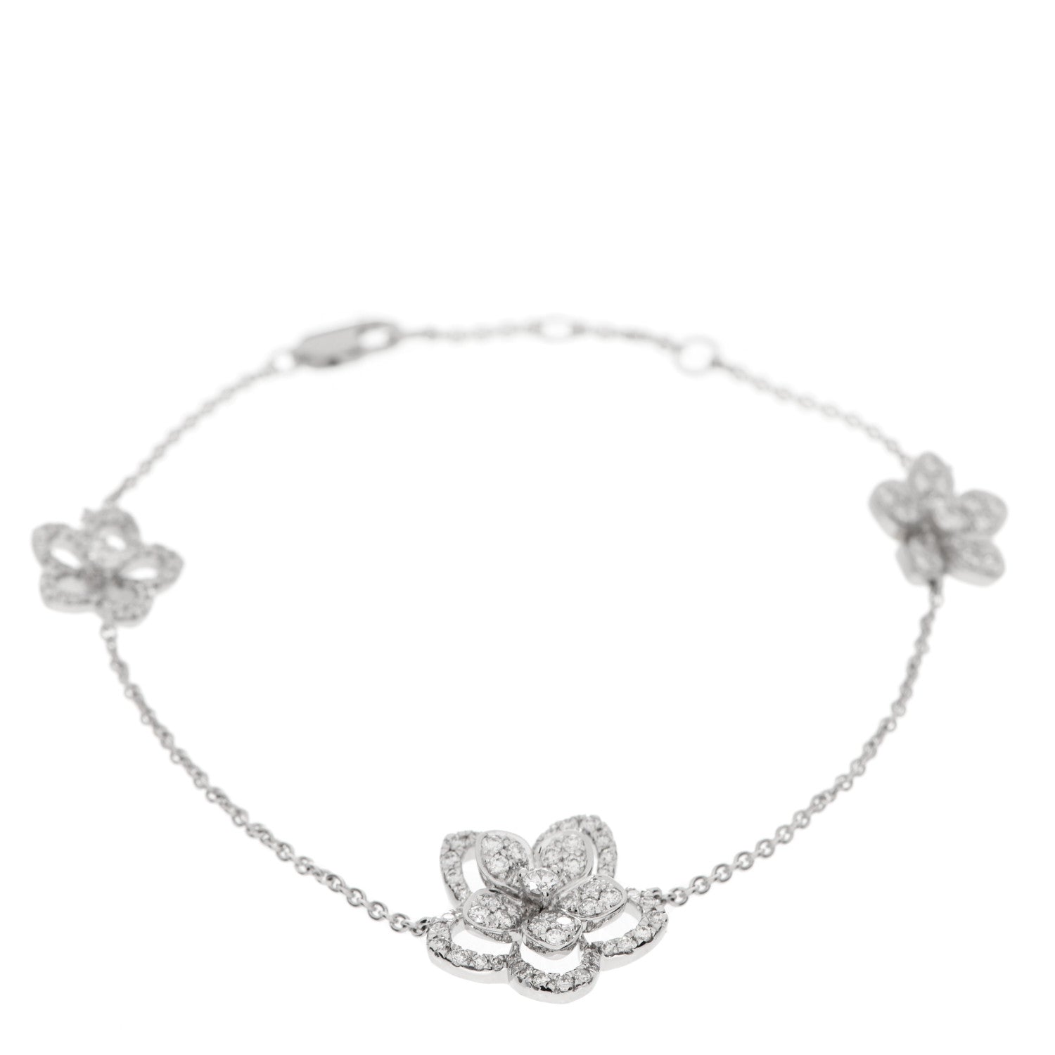 Graff 18K White Gold Diamond Wild Flower Bracelet 1 of 4