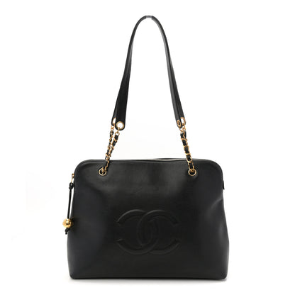 Chanel Caviar Large CC Shoulder Bag Black Black 1 of 10