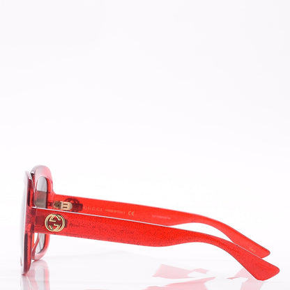 Gucci Square Frame GG 0036S Sunglasses Glitter Red 3 of 8