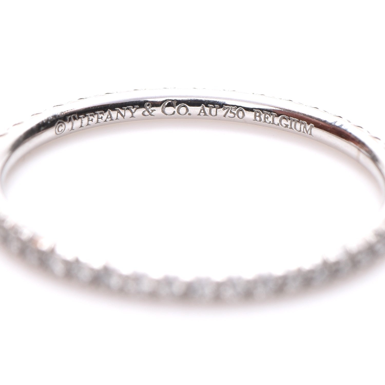 Tiffany 18K White Gold Diamond Metro Ring 7 3 of 4