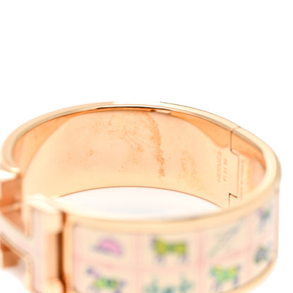 Hermes Enamel Couvertures et Tenues de Jour Wide Clic Clac H Bracelet PM Pannacotta 5 of 6