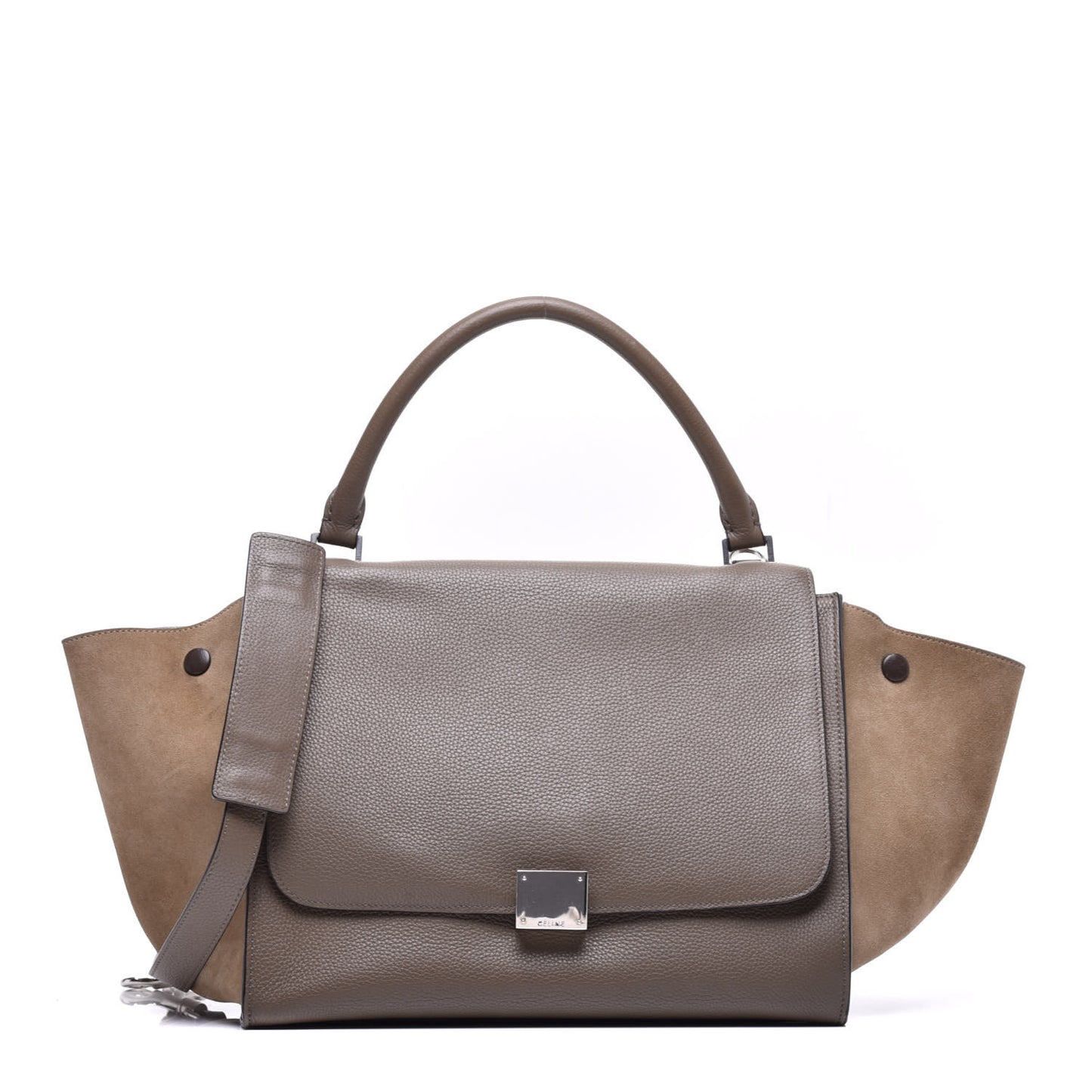 Drummed Calfskin Suede Medium Trapeze Souris