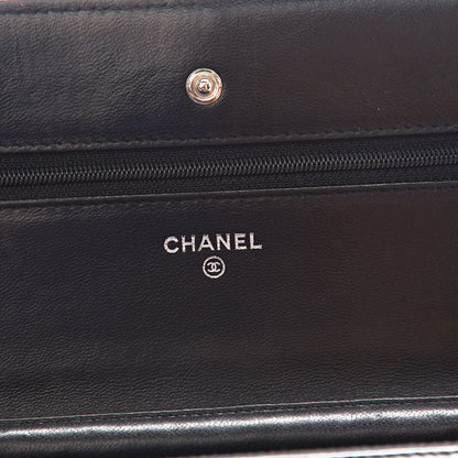 Chanel Lambskin Quilted Wallet On Chain WOC Black 6 of 11