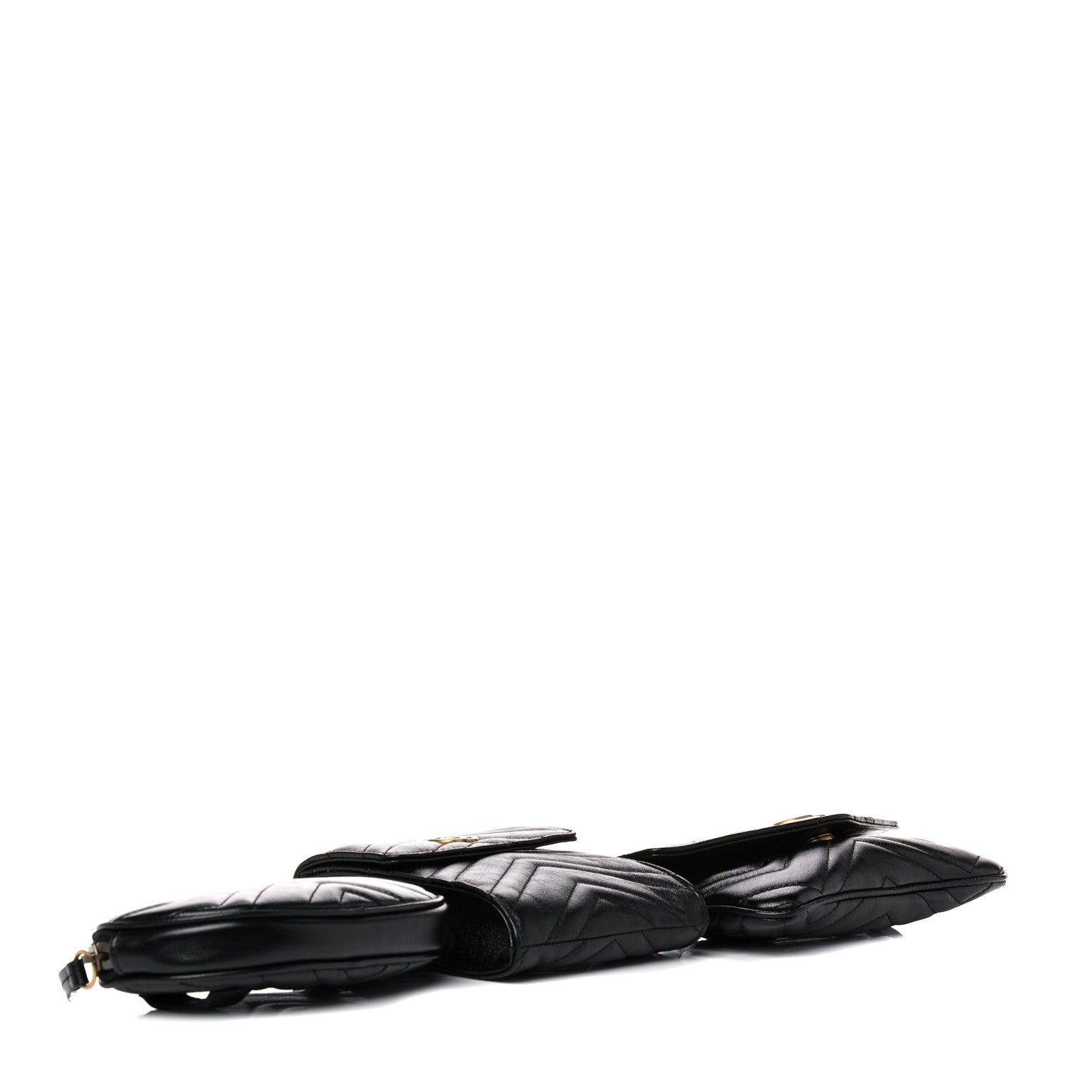Gucci Calfskin Matelasse GG Marmont 2.0 Multi Belt Bag 95 38 Black 3 of 11