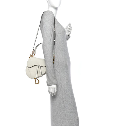 Christian Dior Grained Calfskin Saddle Bag With Strap Latte 2 of 12