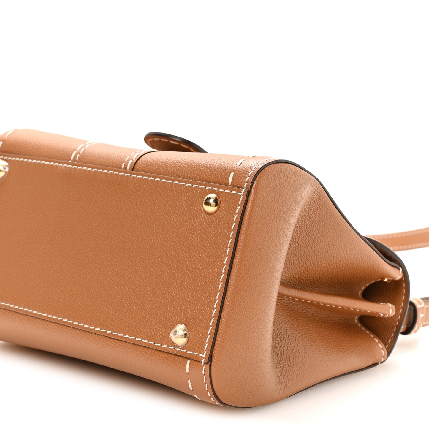 Grained Rodeo Calfskin Surpique Mini Brillant Satchel Vegetal Ivory