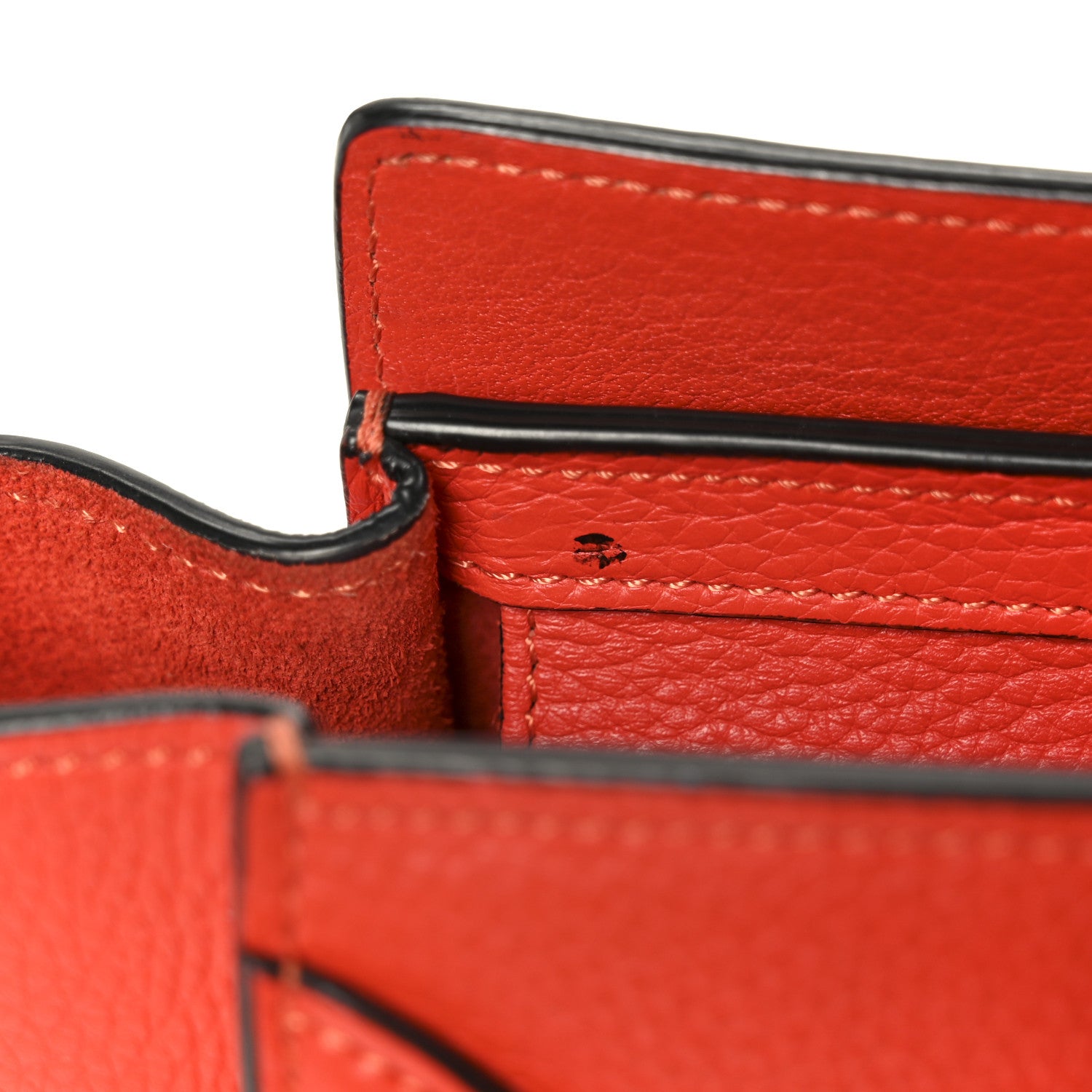 Celine Drummed Calfskin Nano Luggage Vermillion 11 of 11