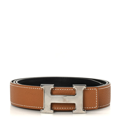 Hermes Box Togo 24mm Mini H Belt 80 32 Black Gold 1 of 5