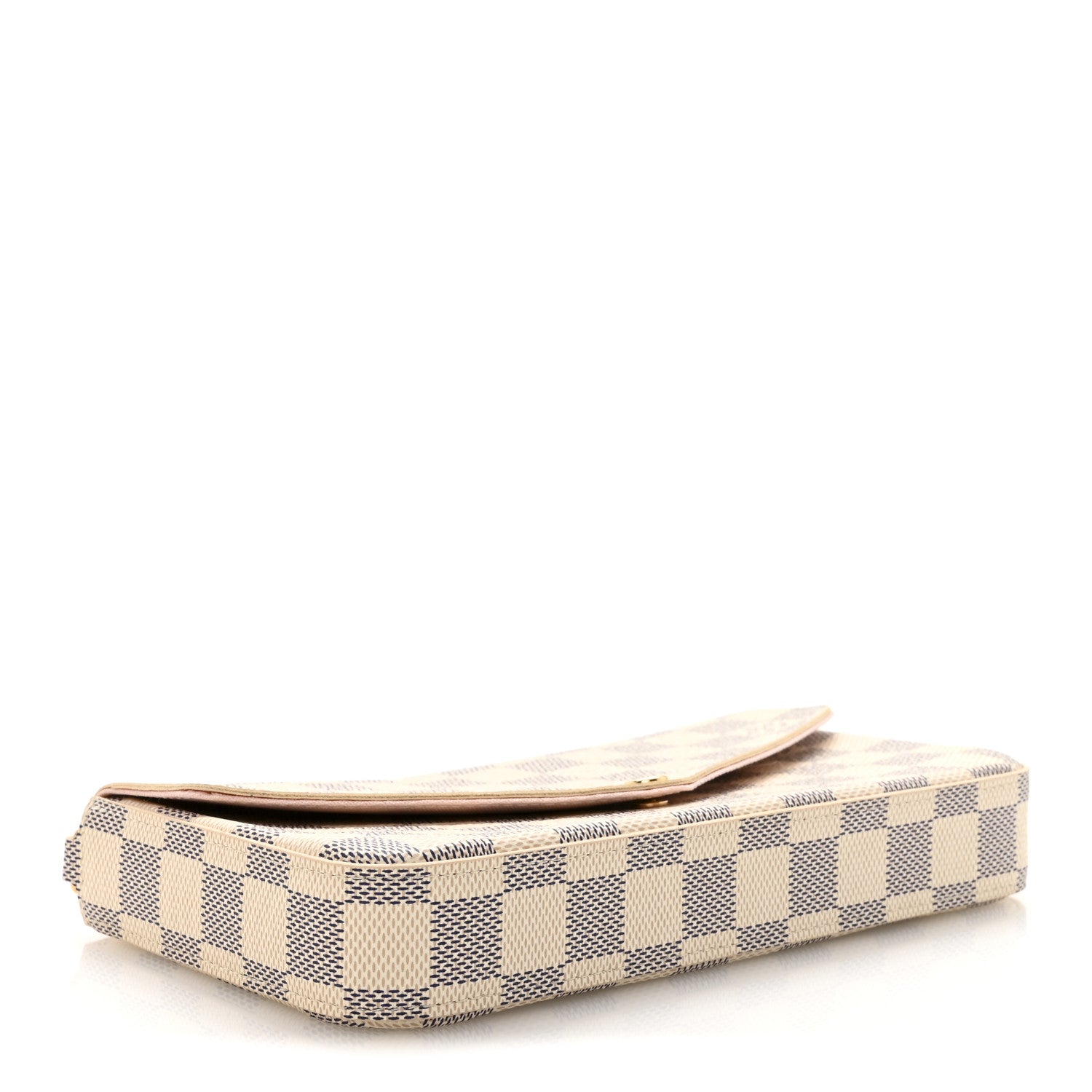 Louis Vuitton Damier Azur Pochette Felicie Chain Wallet Rose Ballerine 5 of 10