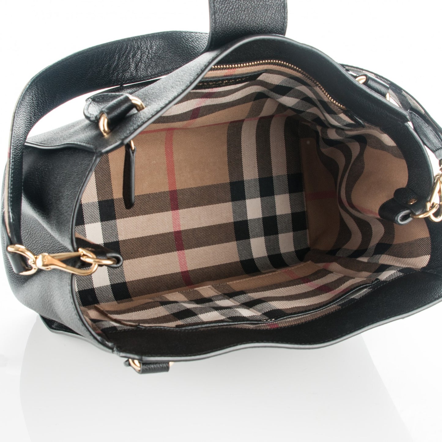 Soft Grain Calfskin Large Buckle Tote Black