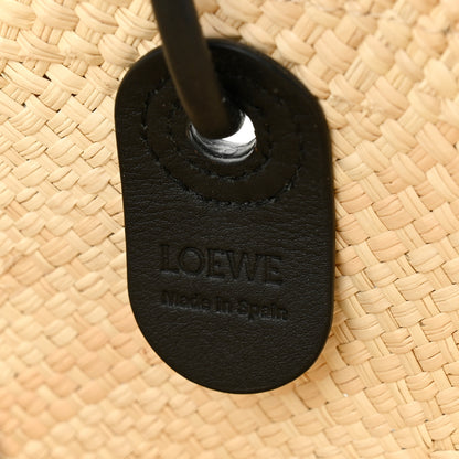 Loewe Sequin Raffia Paulas Ibiza Small Anagram Basket Tote Bag Silver Natural 6 of 10