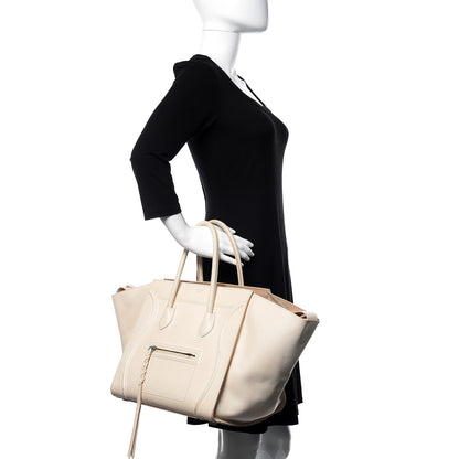 Celine Grained Calfskin Medium Phantom Luggage Cream 3 of 39