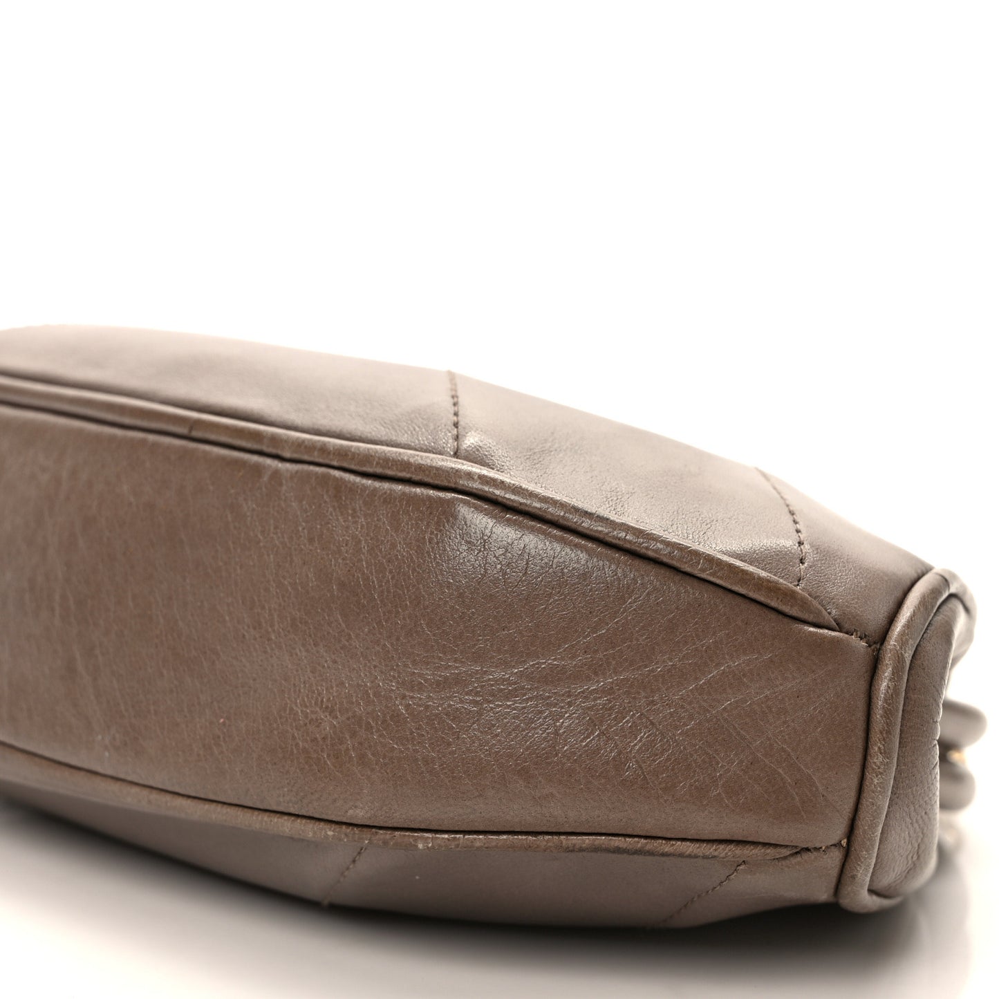 Lambskin Diamond Quilted Kisslock Frame Bag Beige