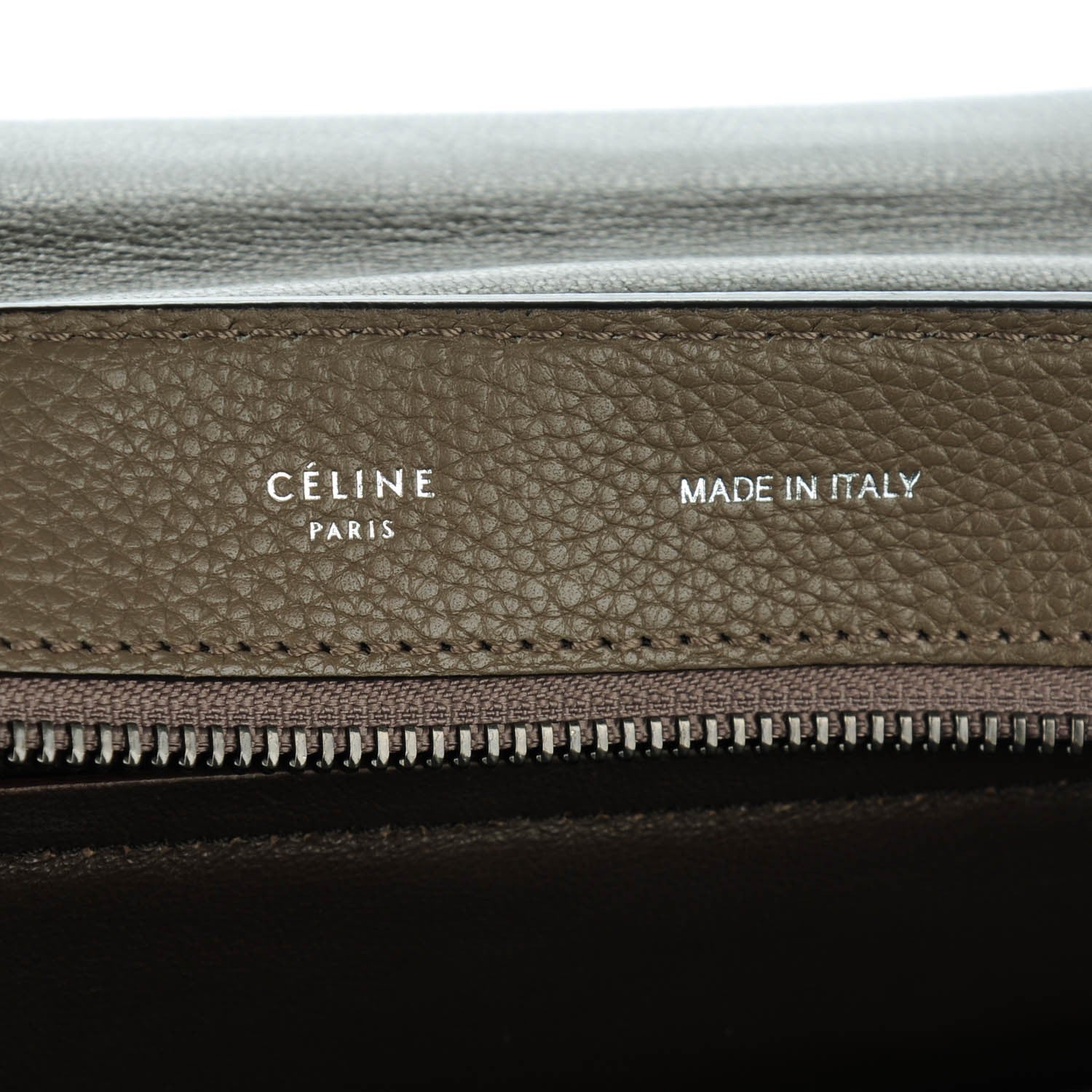 Celine Drummed Calfskin Suede Medium Trapeze Souris 5 of 7