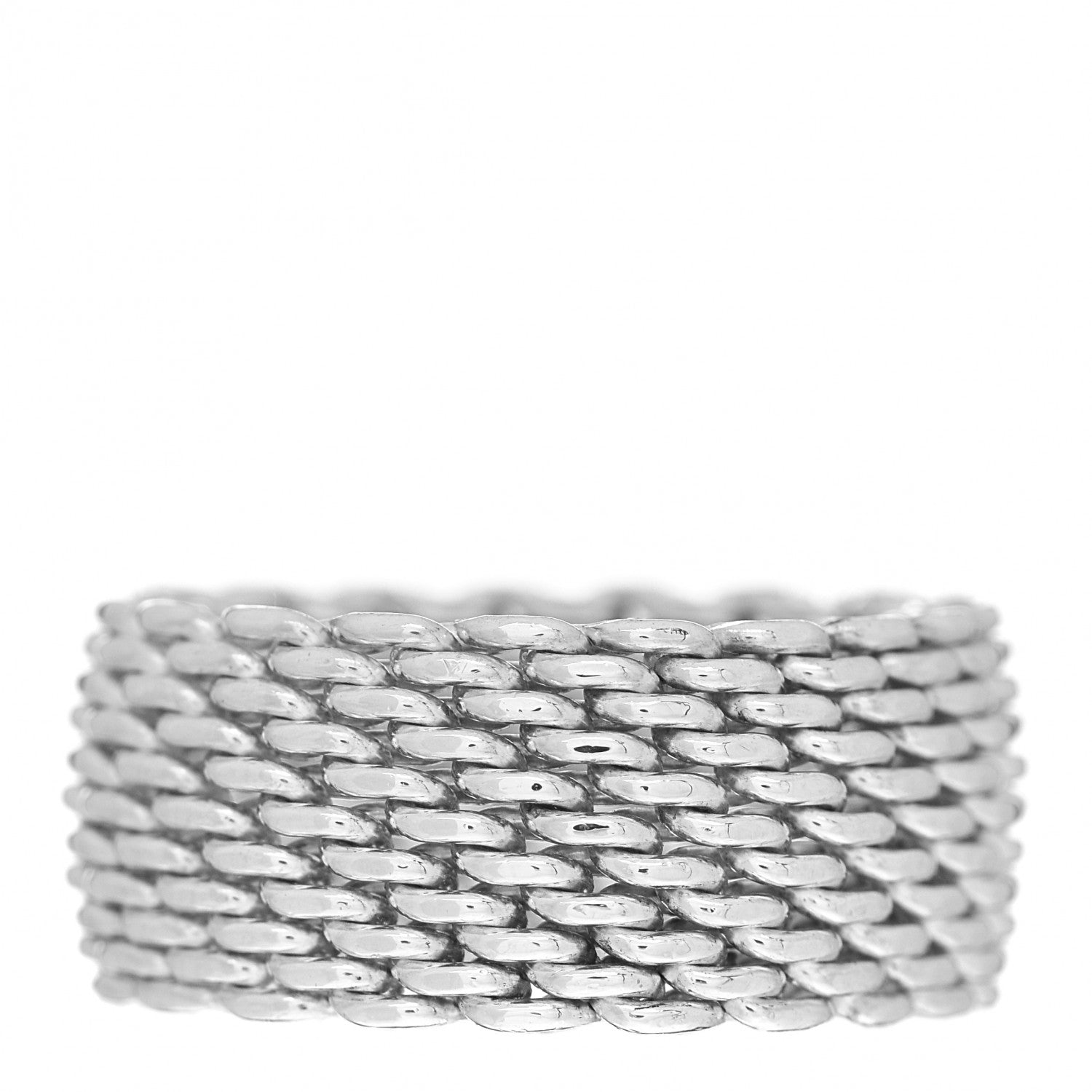 Tiffany Sterling Silver Somerset Mesh Ring 53 6.5 3 of 4